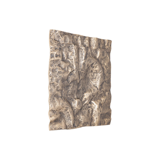 Eogan Gouden Aluminium Wandpaneel Ruw Vierkant 50x50x5 cm