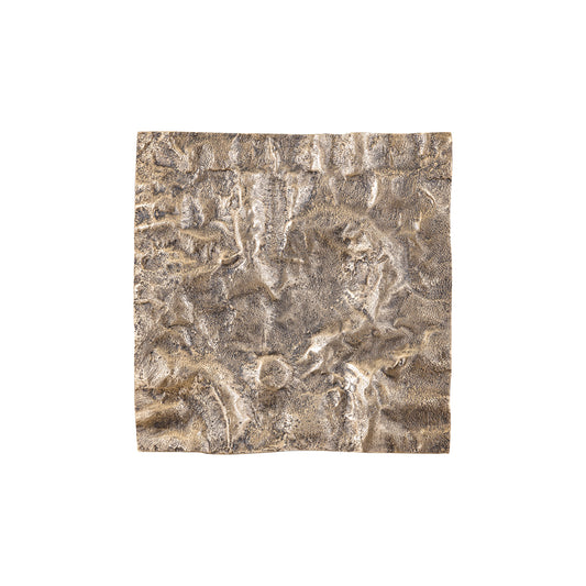 Eogan Gouden Aluminium Wandpaneel Ruw Vierkant 50x50x5 cm