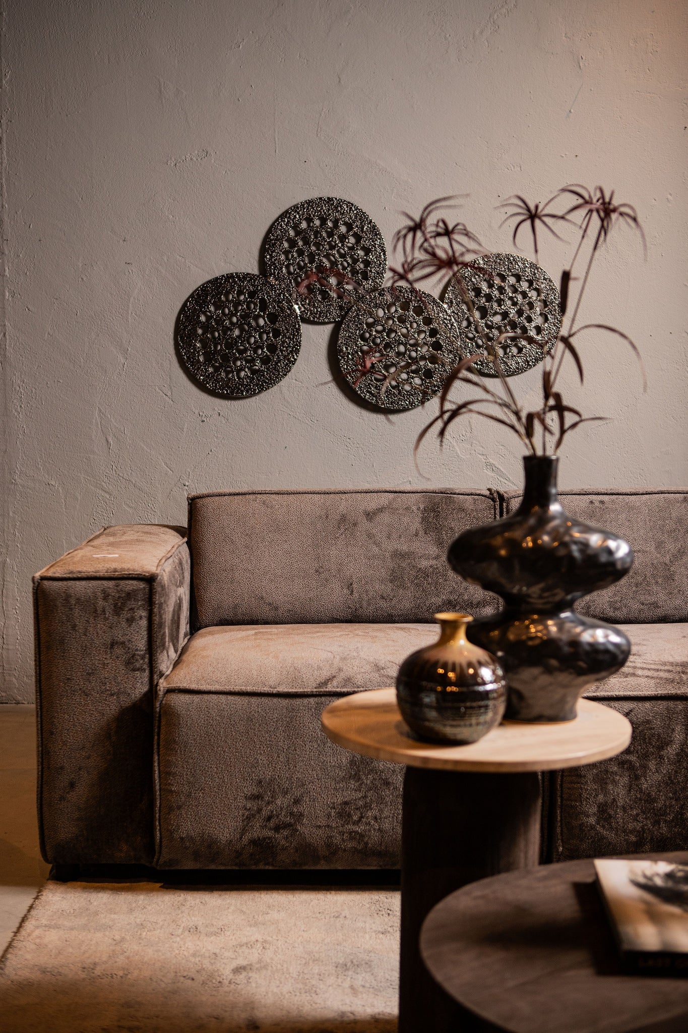 Geoffe Silver Casted Alu 4 Rounds Wall Panel