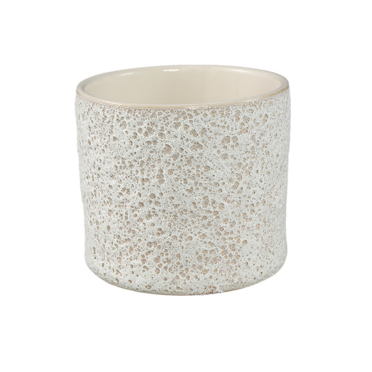 Silvana Witte Keramische Pot Recht Rond Ruw Set van 12 Stuks - 12 Sets 16x17x17 cm