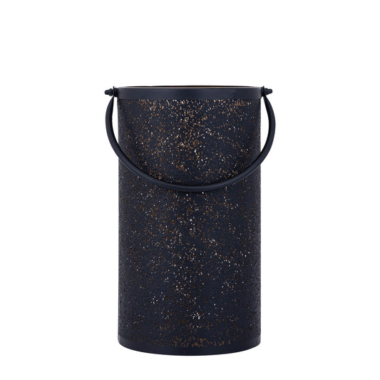 Kross Zwarte Ijzeren Lantaarn Met Patroon Set Van 2 Goud Rond 36x20x20 cm