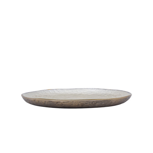 Lysse Wit Gegoten Aluminium Luxe Emaille Dienblad Rond M 4x38x38 cm