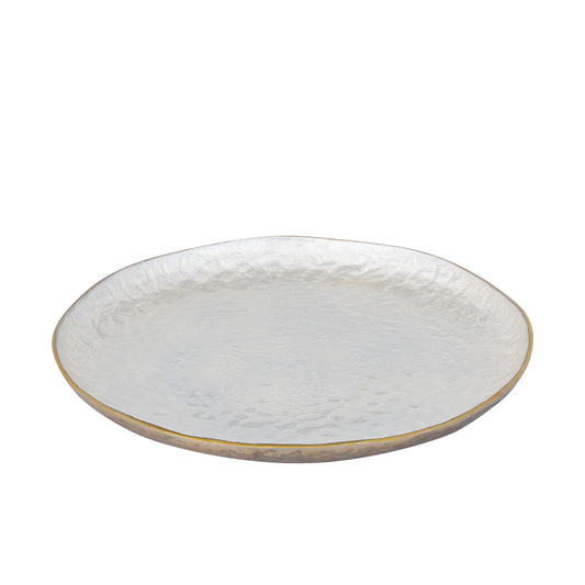 Lysse Wit Gegoten Aluminium Luxe Emaille Bord Rond L 4.5x47x47 cm