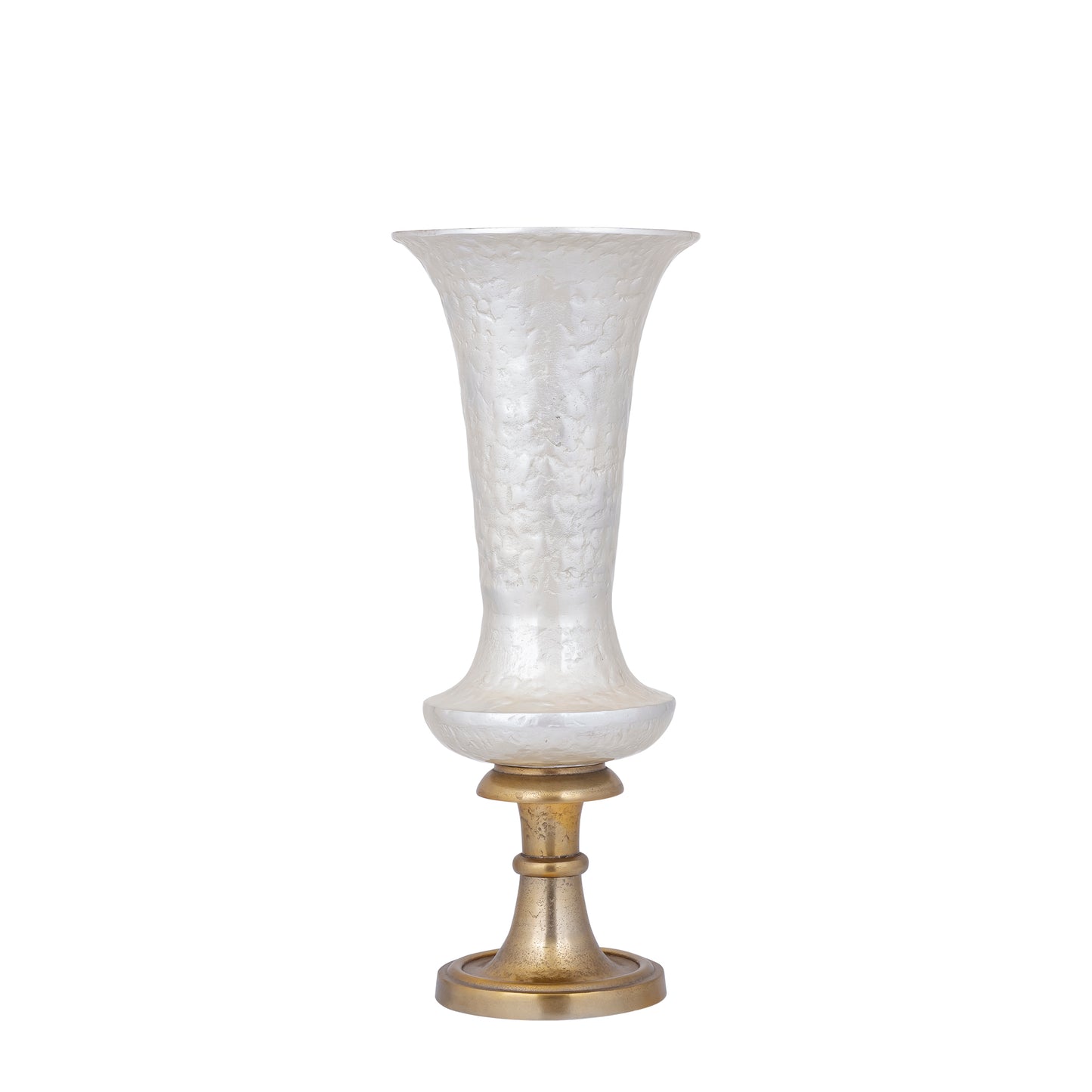Lysse White Casted Alu Luxury Enamel Vase S