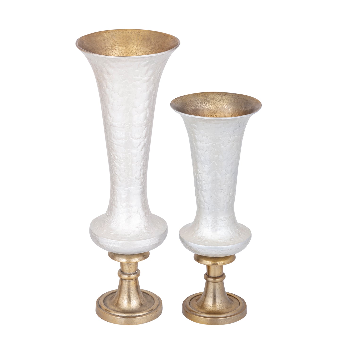 Lysse White Casted Alu Luxury Enamel Vase S