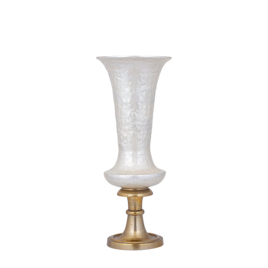 Lysse Witte Gietaluminium Luxe Email Vaas S 61x25x25 cm