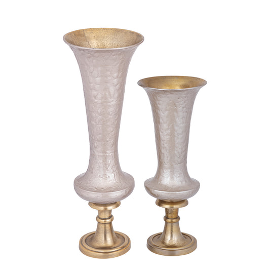 Lysse Champagne Casted Alu Luxury Enamel Vase S