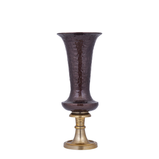 Lysse Dark Brown Casted Alu Luxury Enamel Vase S