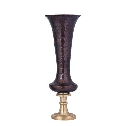 Lysse Dark Brown Casted Alu Luxury Enamel Vase L