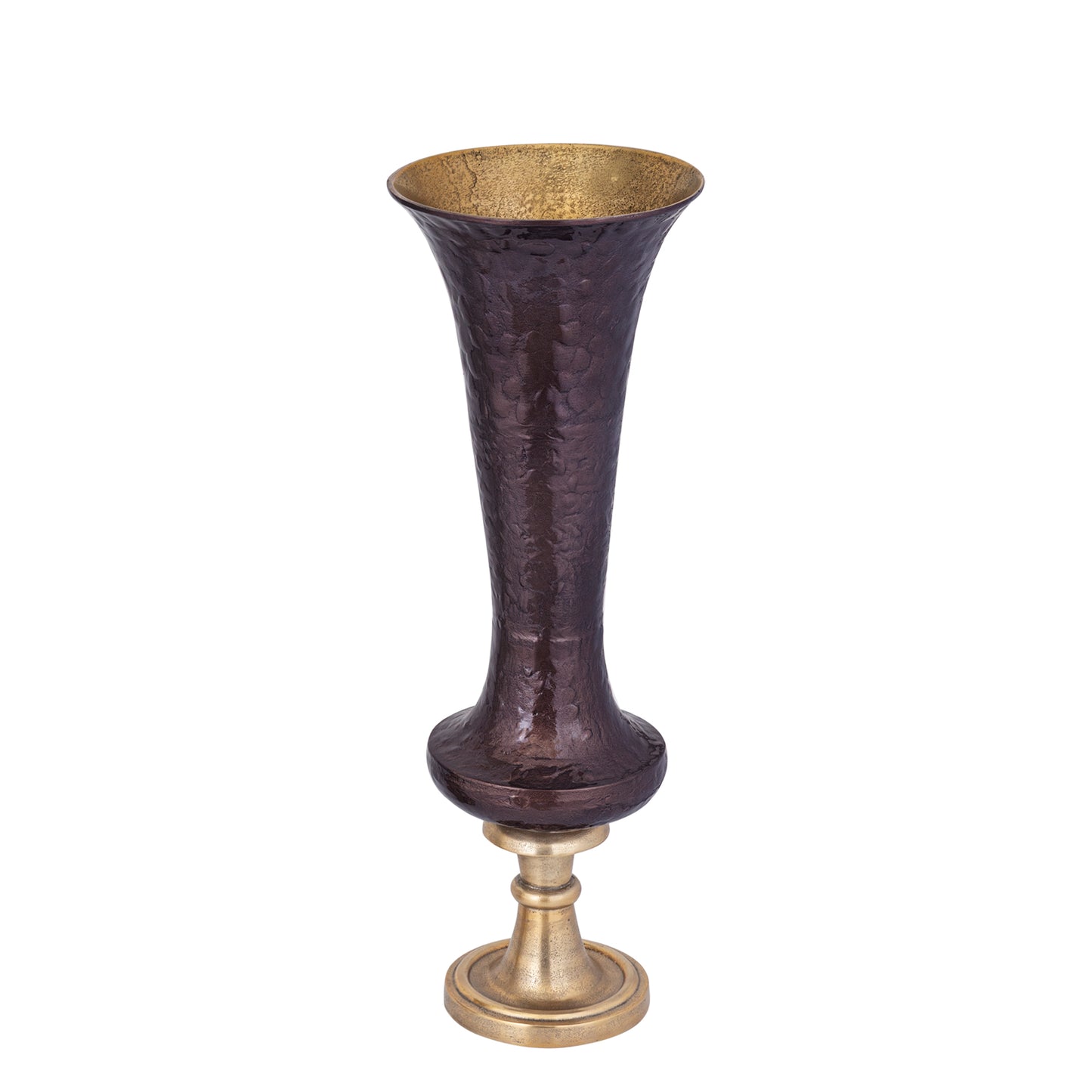 Lysse Dark Brown Casted Alu Luxury Enamel Vase L