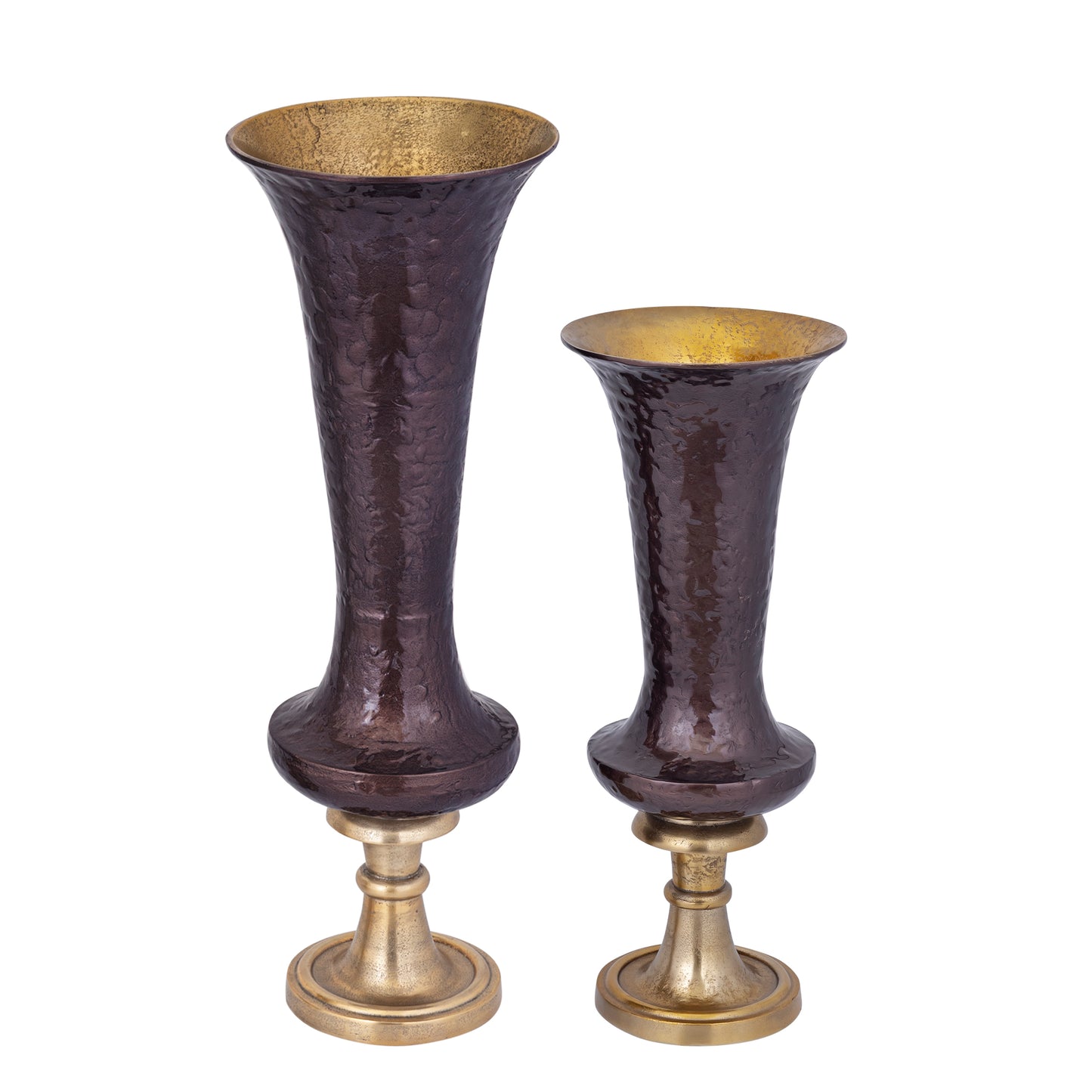 Lysse Dark Brown Casted Alu Luxury Enamel Vase L