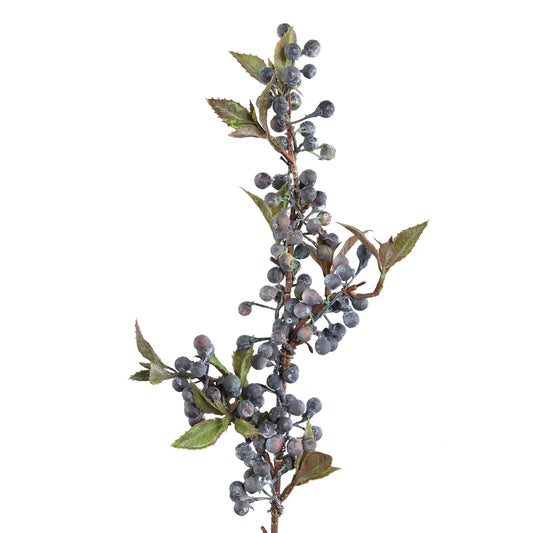 Berry Plant Blauwe Bessentak Met Bladeren - Set van 12 65x32x16 cm