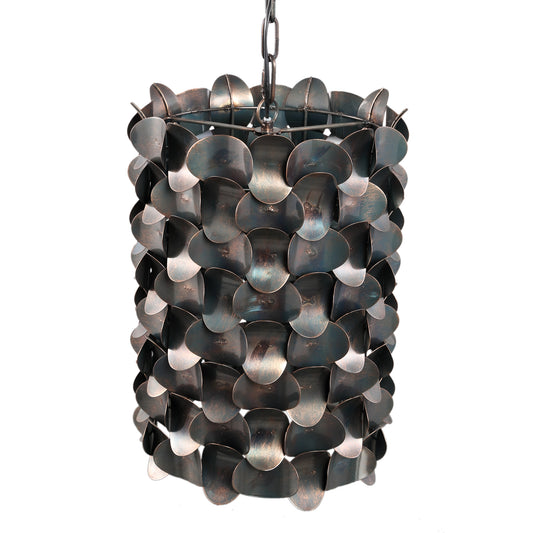 Jaye Black Iron Hanging Lamp Circle Pattern Wide