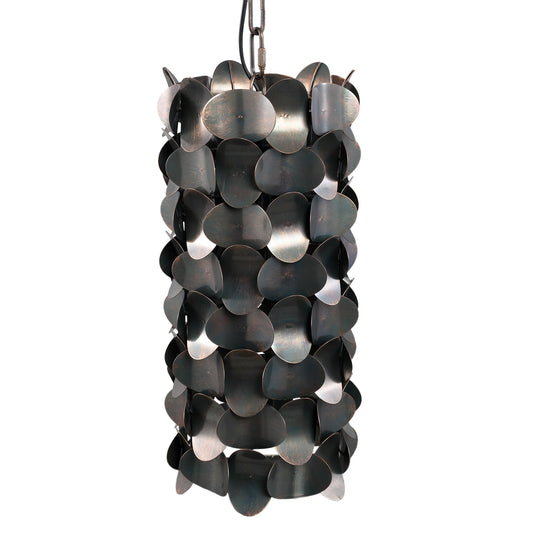 Jaye Zwarte Ijzeren Hanglamp Cirkelpatroon Klein 153x23x23 cm