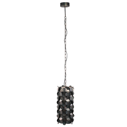 Jaye Zwarte Ijzeren Hanglamp Cirkelpatroon Klein 153x23x23 cm