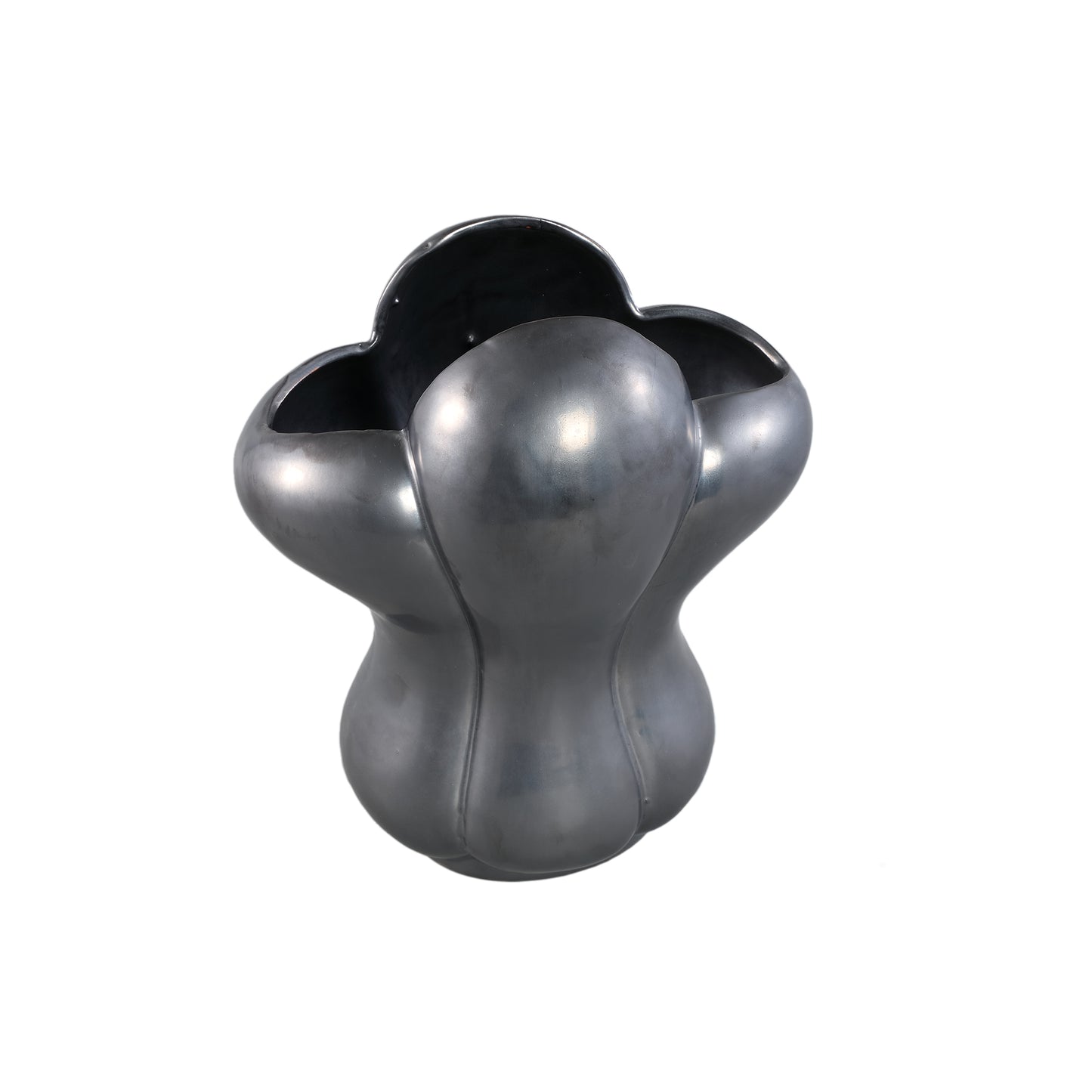 Mellie Black France Lily Flower Ceramic Vase L