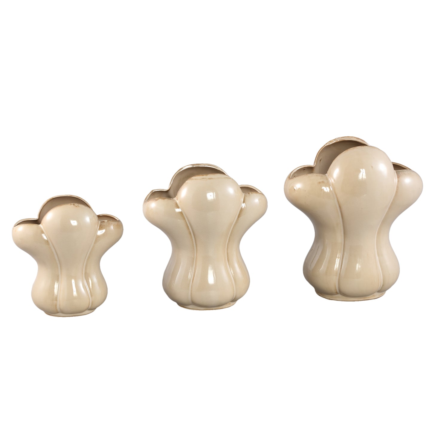 Mellie Cream France Lily Flower Ceramic Vase M