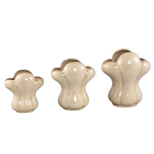 Mellie Cream France Lily Flower Ceramic Vase L