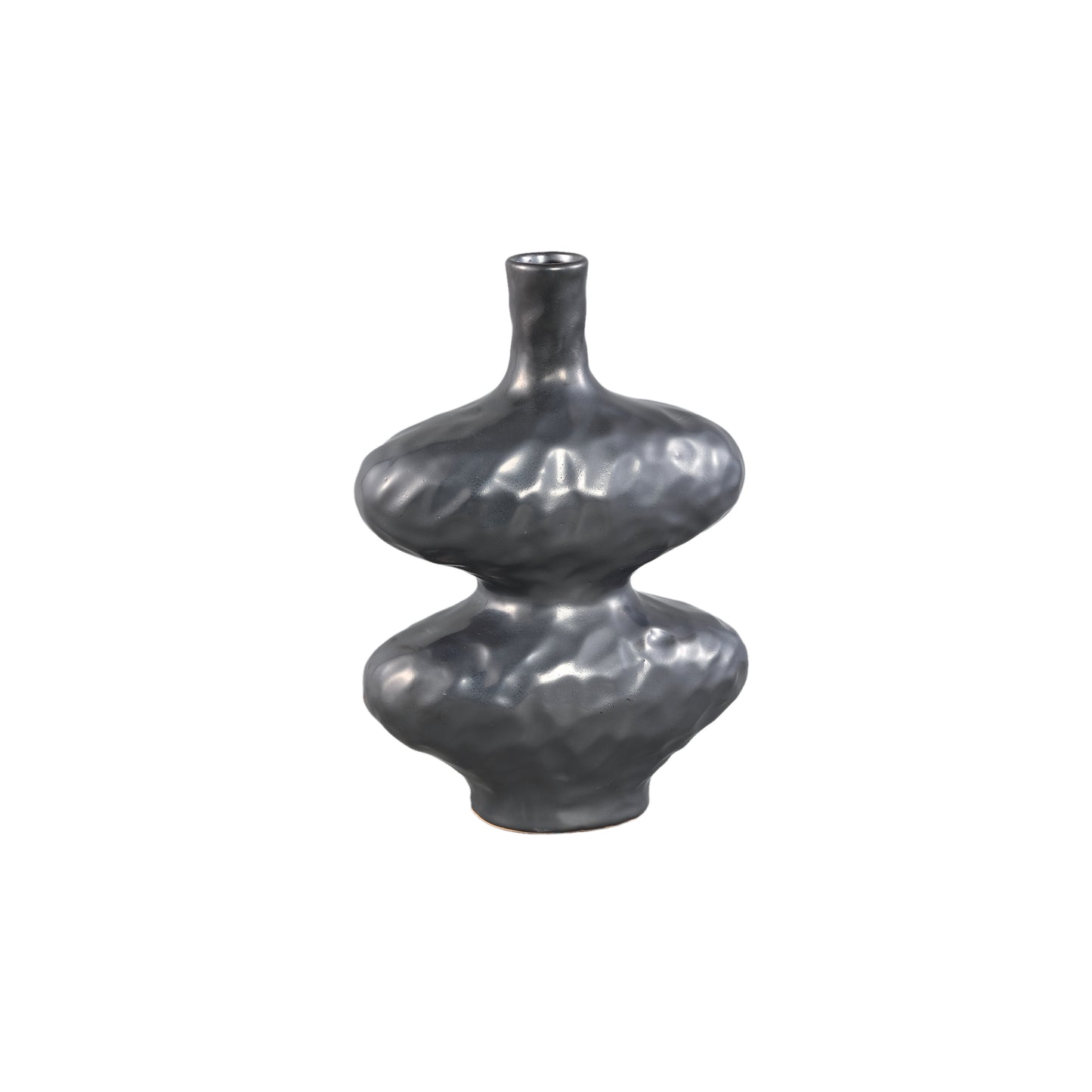 Chelsean Black Oval Bulby Shaped Ceramic Vase S