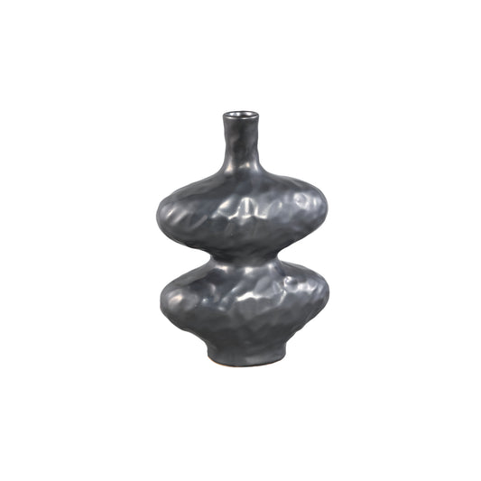 Chelsean Black Oval Bulby Shaped Ceramic Vase S