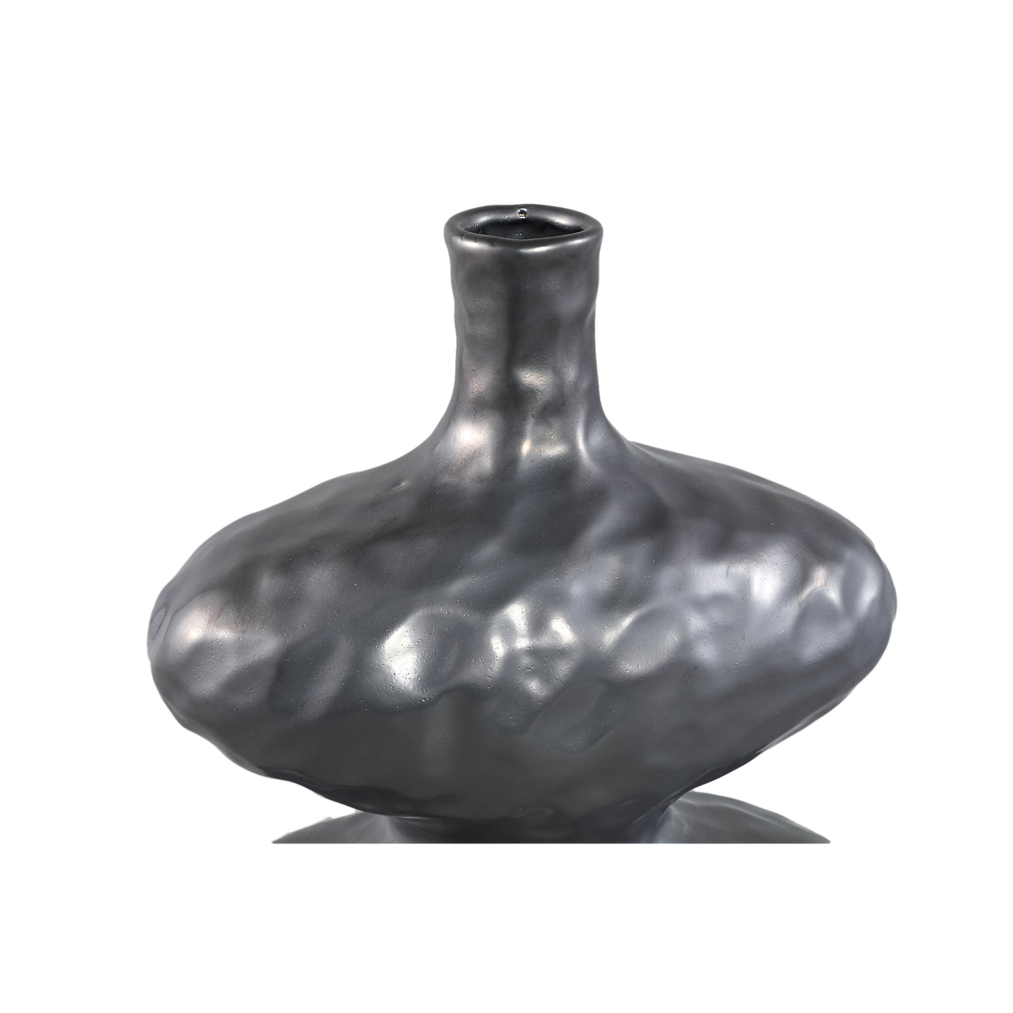 Chelsean Black Oval Bulby Shaped Ceramic Vase L