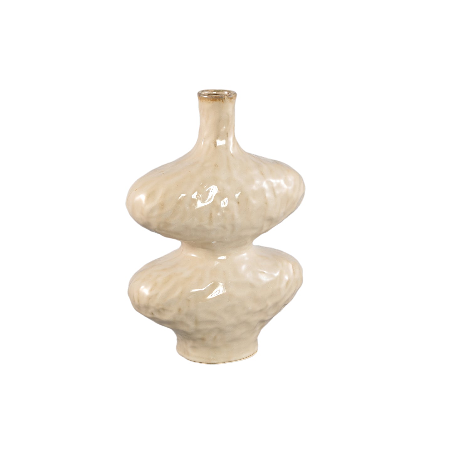Chelsean Cream Oval Bulby Shaped Ceramic Vase L