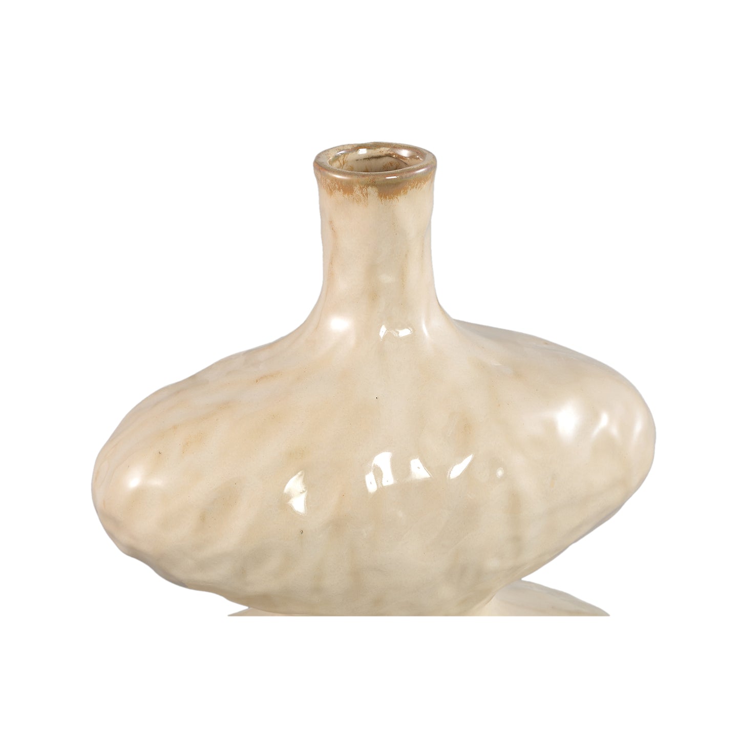 Chelsean Cream Oval Bulby Shaped Ceramic Vase L