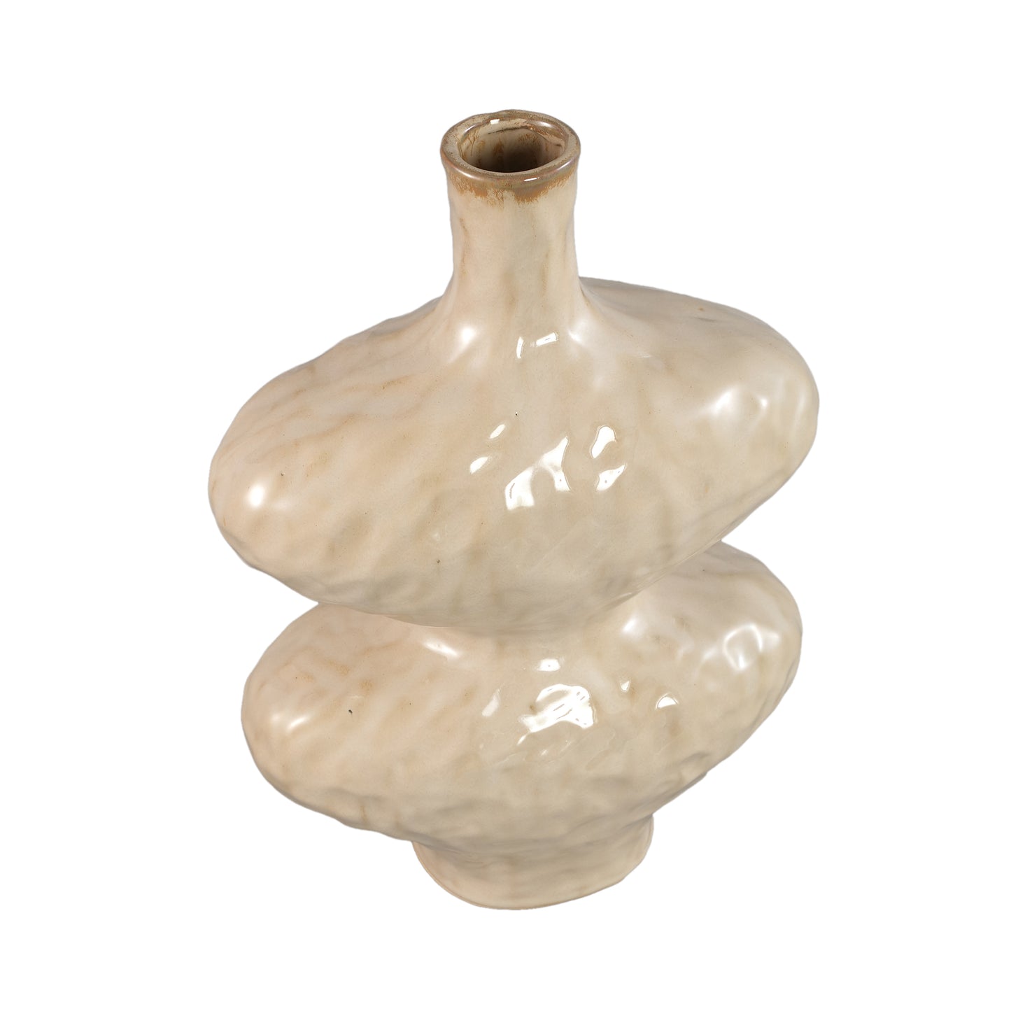 Chelsean Cream Oval Bulby Shaped Ceramic Vase L