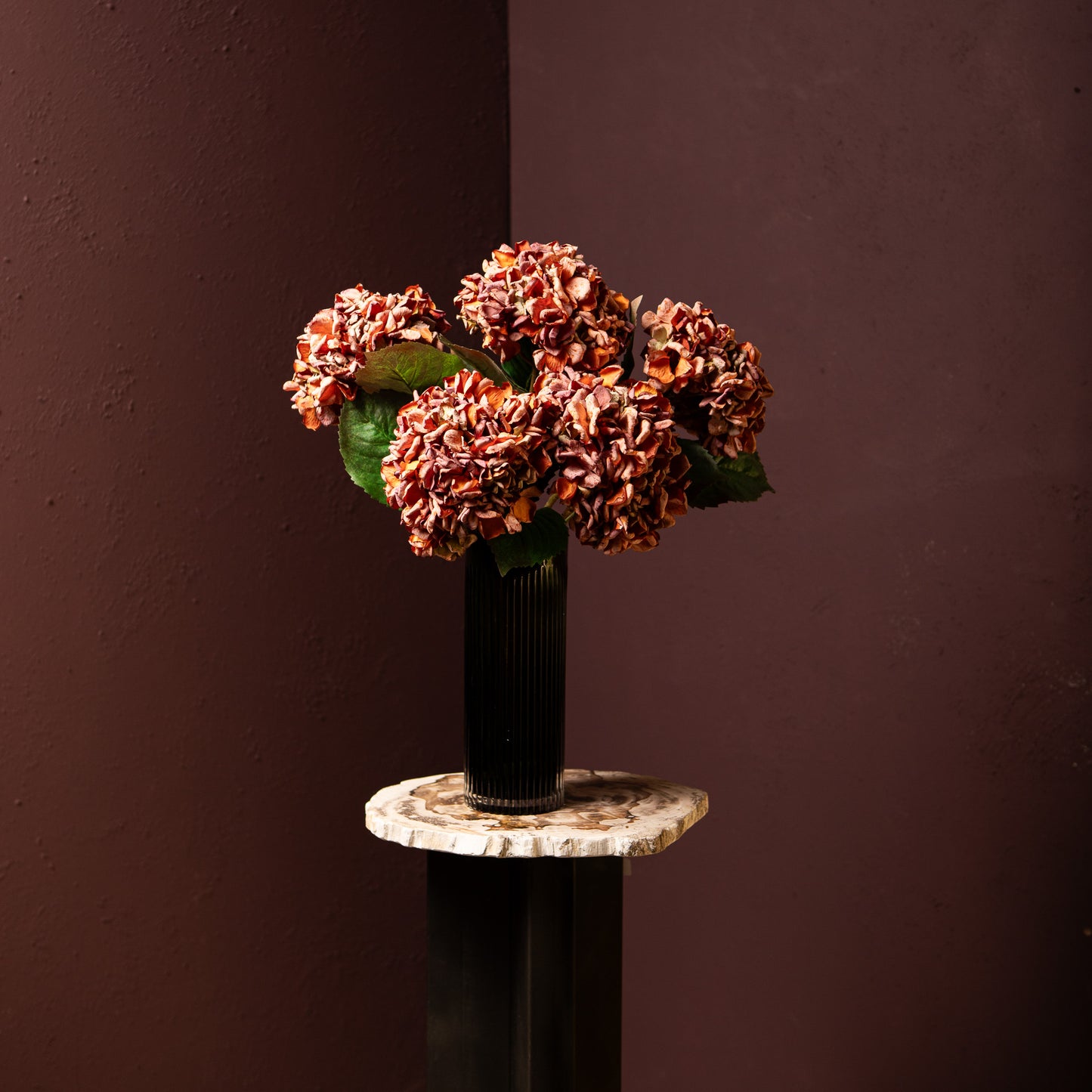 Hydrangea Flower Roestkleurige Hydrangea Tak Groot - Set van 12 46x20x12 cm