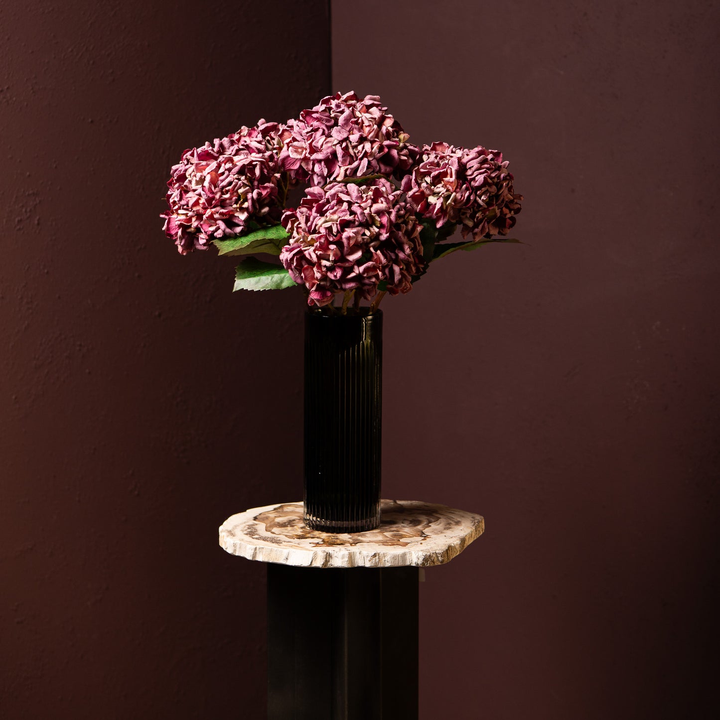 Hydrangea Flower Roze Hortensia Tak Groot - Set van 12 46x20x12 cm