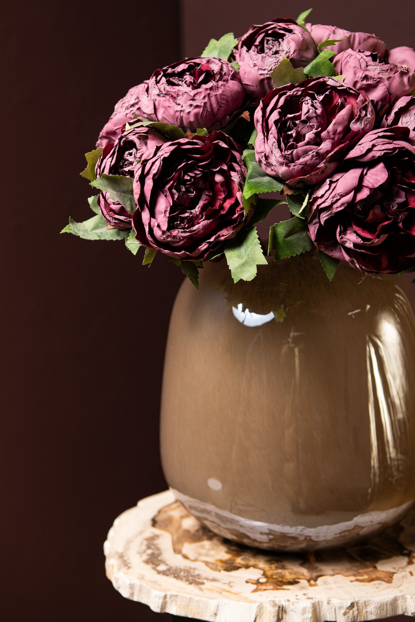 Peony Flower Pioenroze Struik Lila - Set van 12 43x12x18 cm