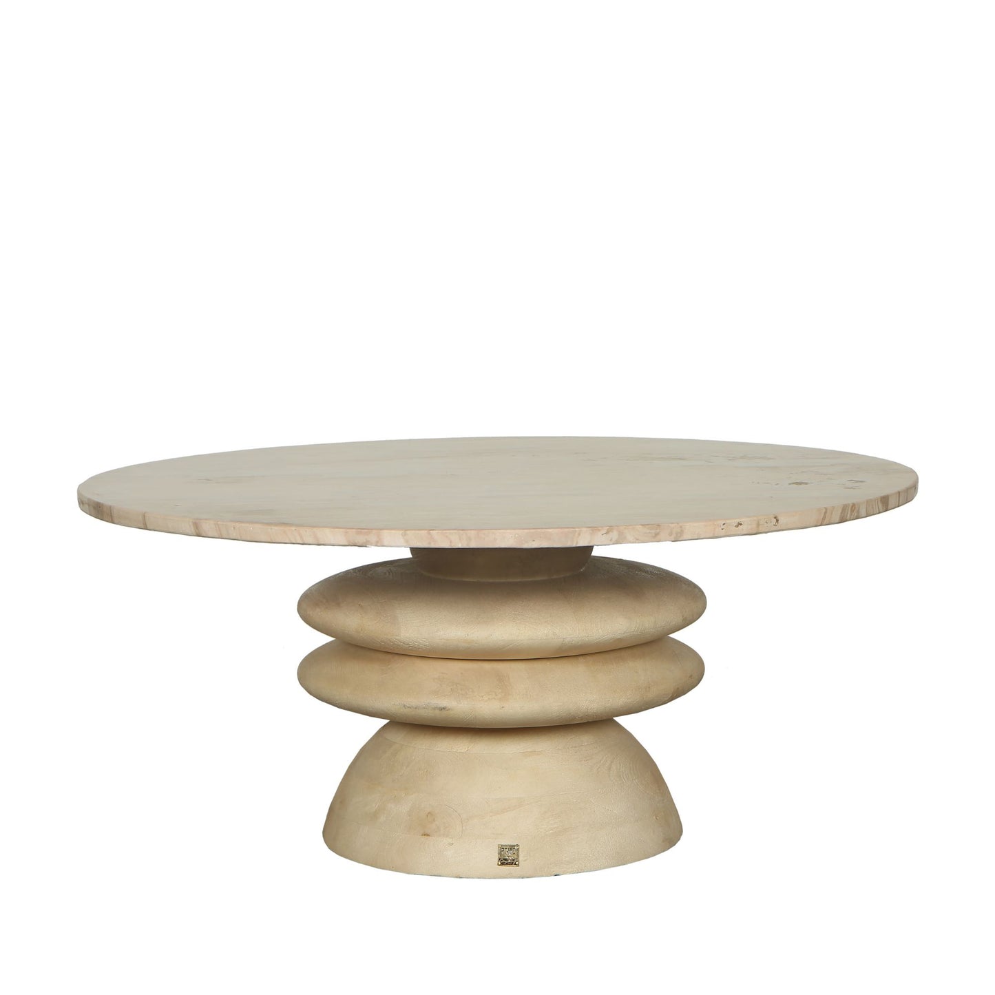 Callain Natural Mango Wood Coffee Table Marble Top