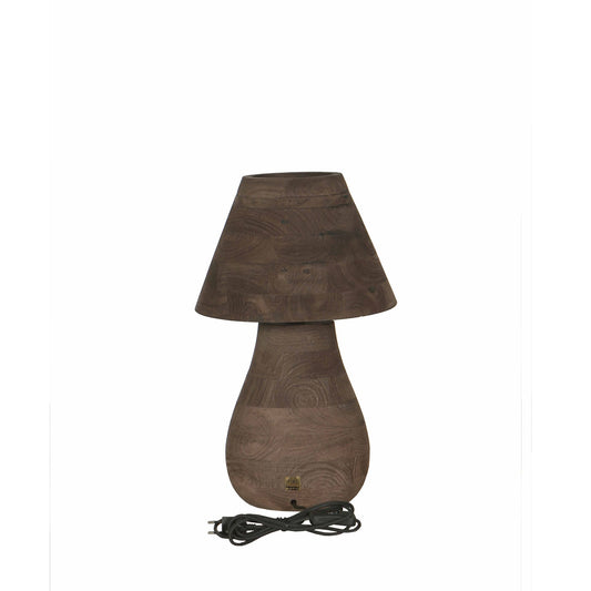 Peake Bruine Mango Wood Ronde Tafellamp Laag 49x30x30 cm
