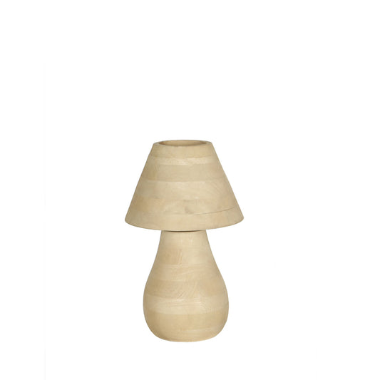 Peake Natural Mango Wood Round Table Lamp Low