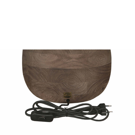 Peake Brown Mango Wood Round Table Lamp Big