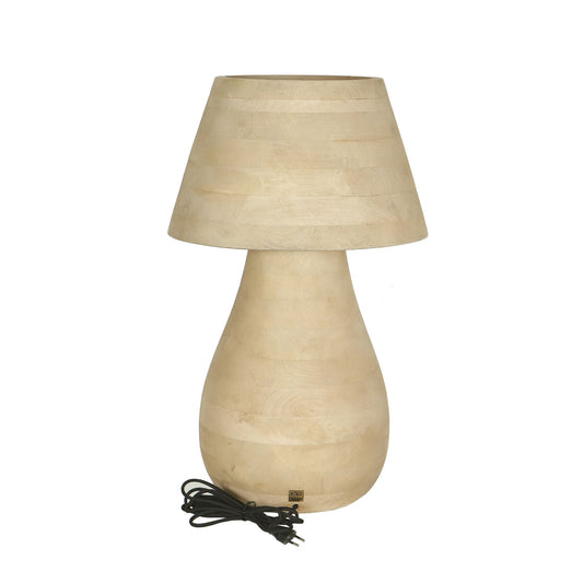 Peake Natuurlijke Mango Hout Ronde Tafellamp Groot 64x38x38 cm