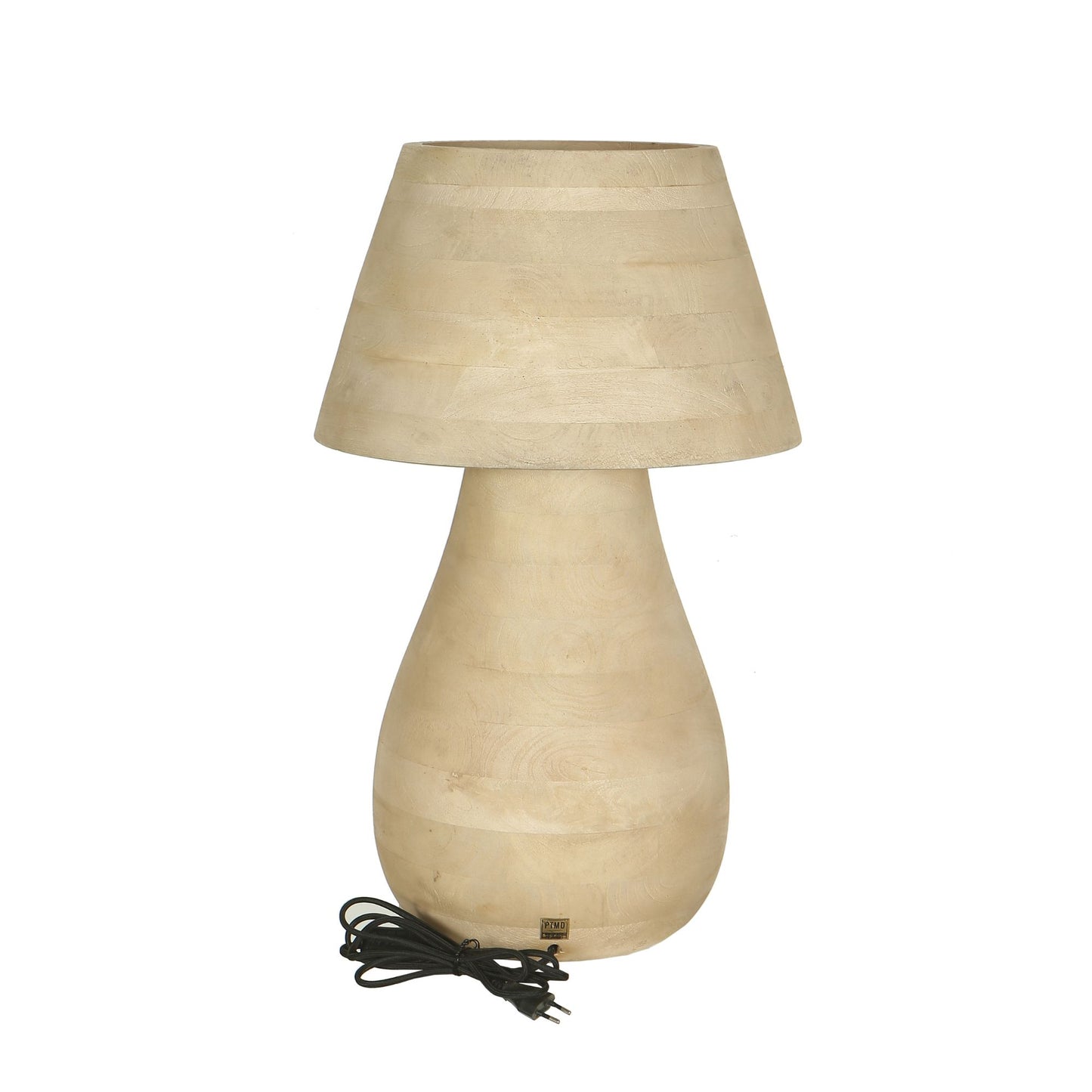Peake Natural Mango Wood Round Table Lamp Big