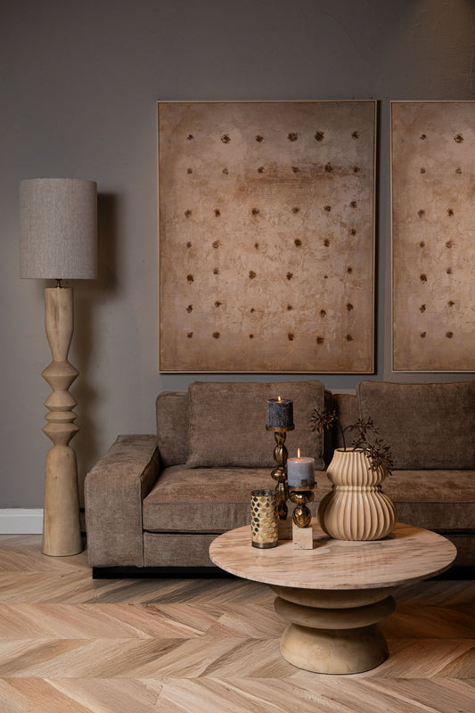 Elaine Natural Mango Wood Round Floor Lamp Base