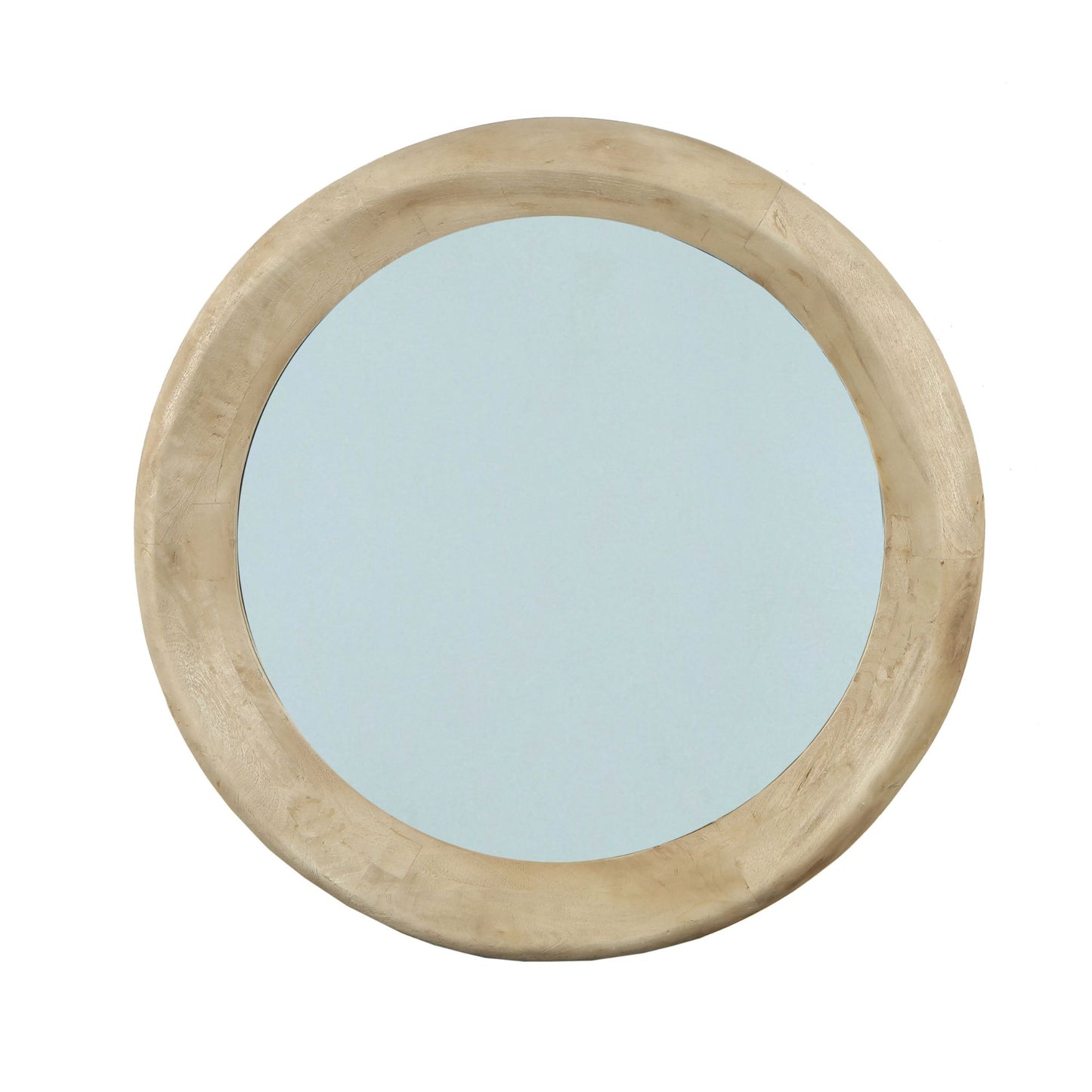 Noam Natural Mango Wood Round Mirror L