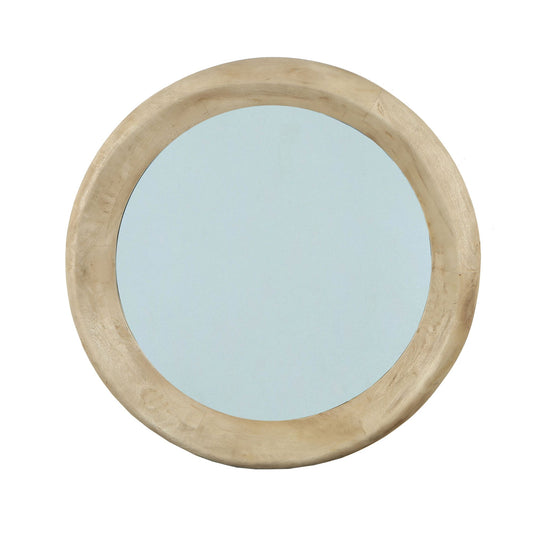 Noam Natural Mango Wood Round Mirror L