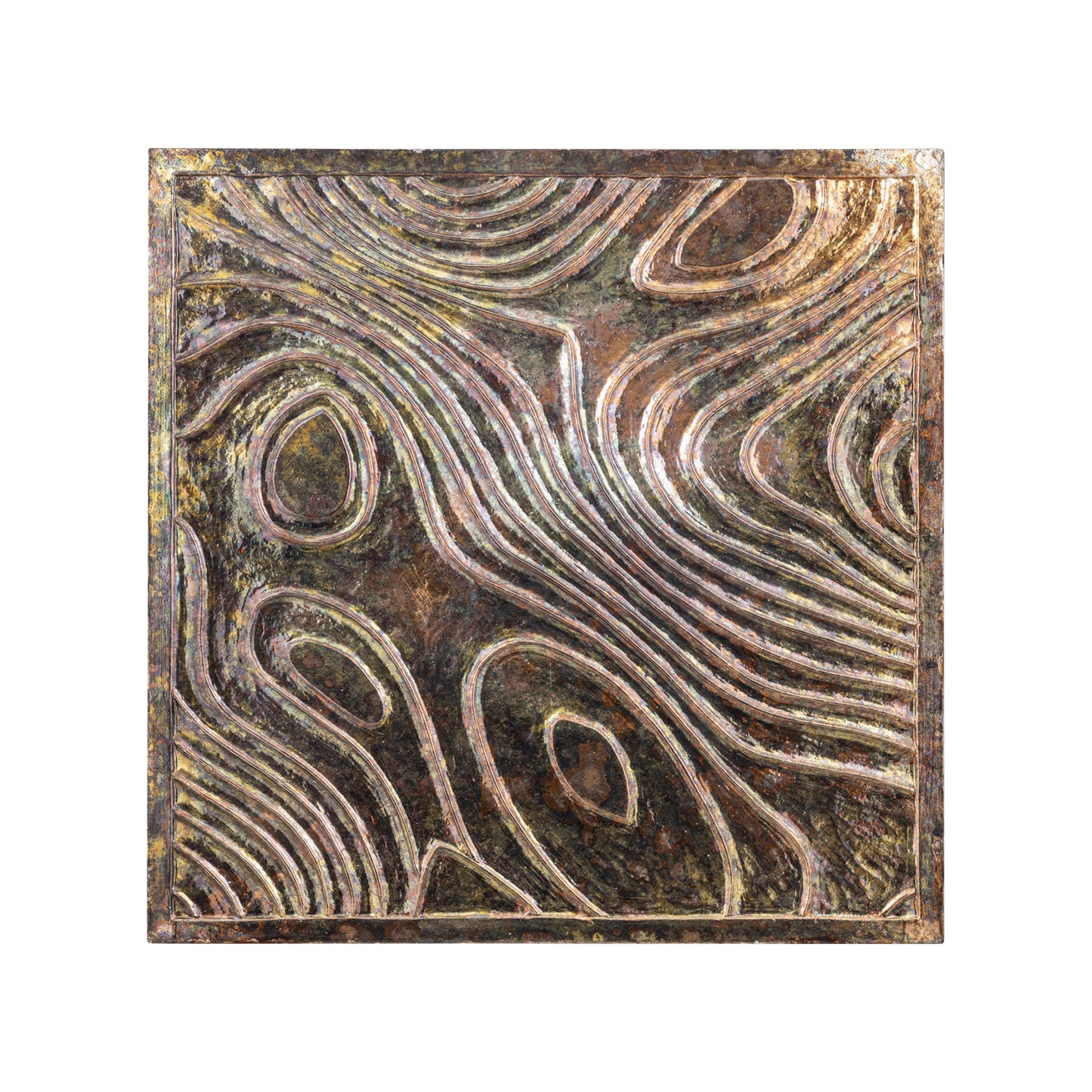 Connolly Oil Green Wood Square Wall Panel S