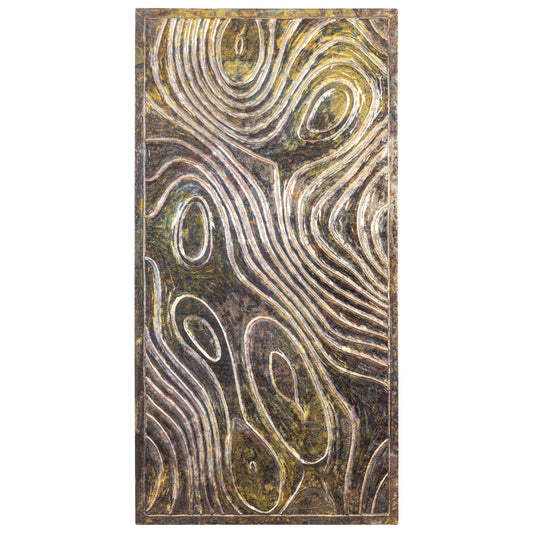 Connolly Oil Green Wood Rect Wall Panel L