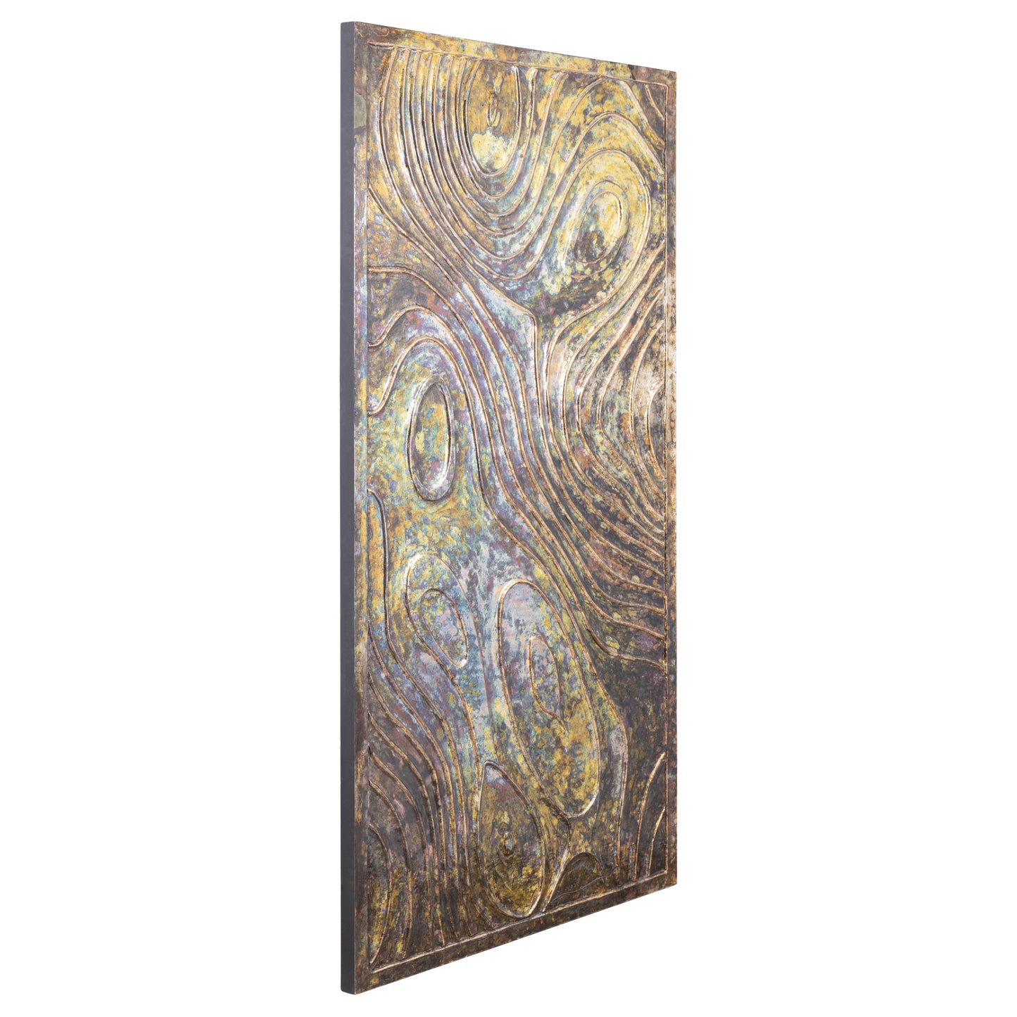 Connolly Oil Green Wood Rect Wall Panel L