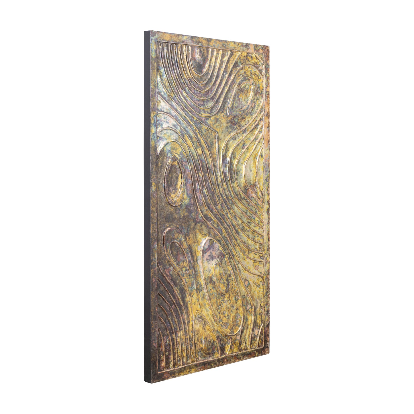 Connolly Oil Green Wood Rect Wall Panel S