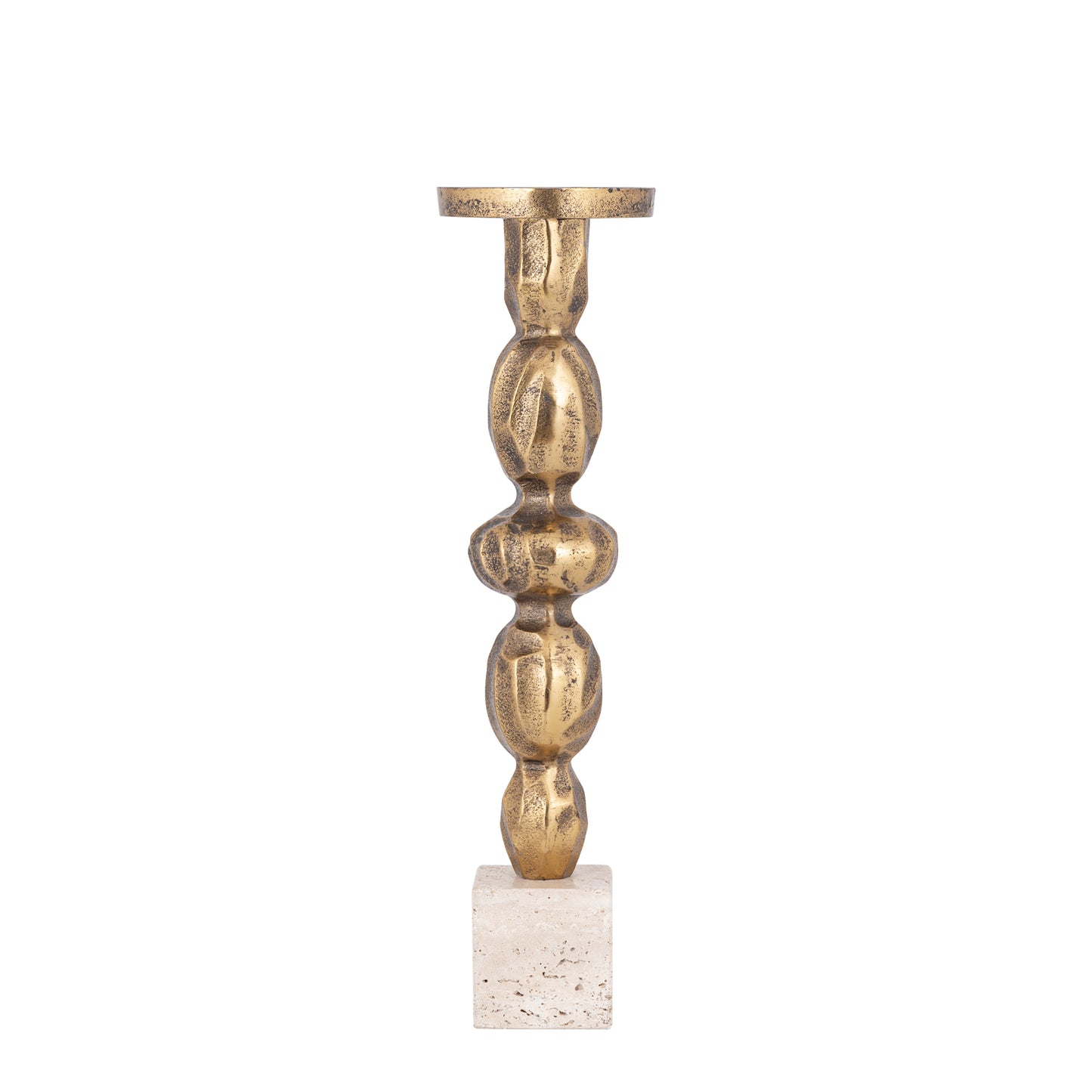 Malines Gold Casted Alu Candleholder On Base L