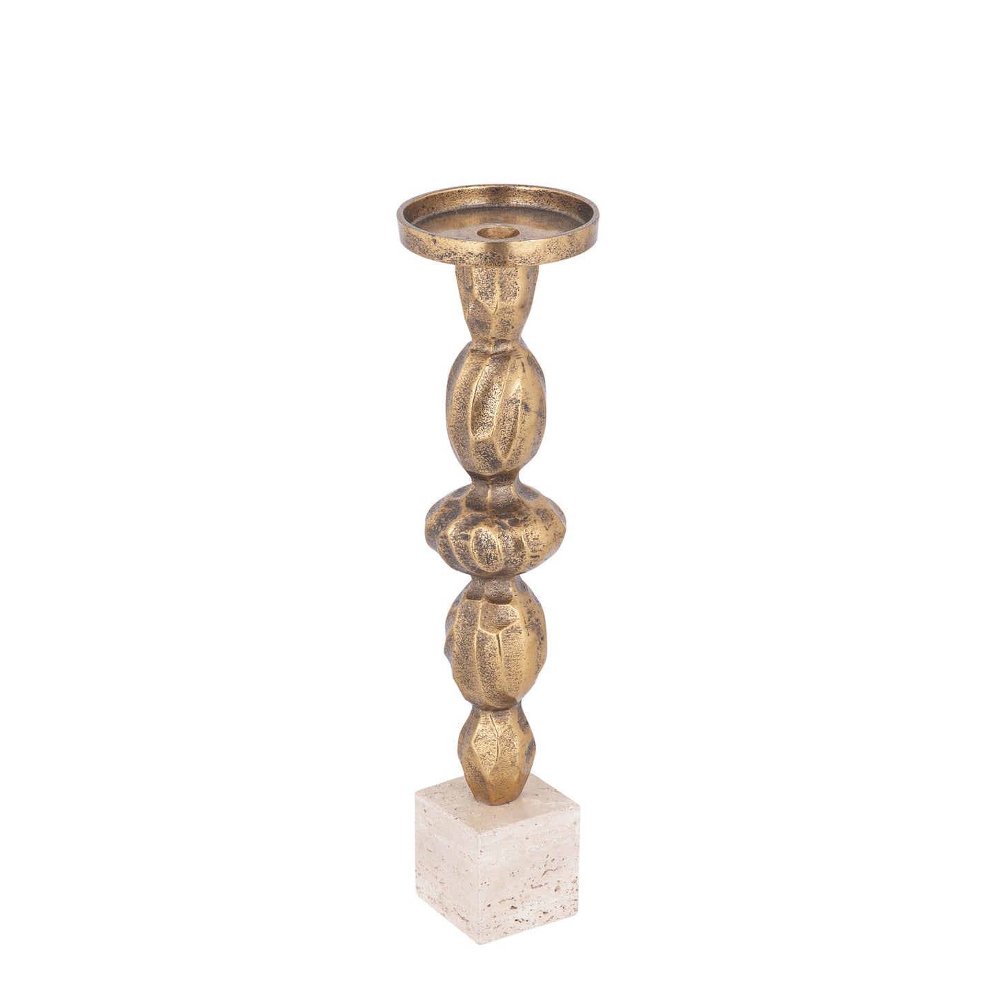 Malines Gold Casted Alu Candleholder On Base L