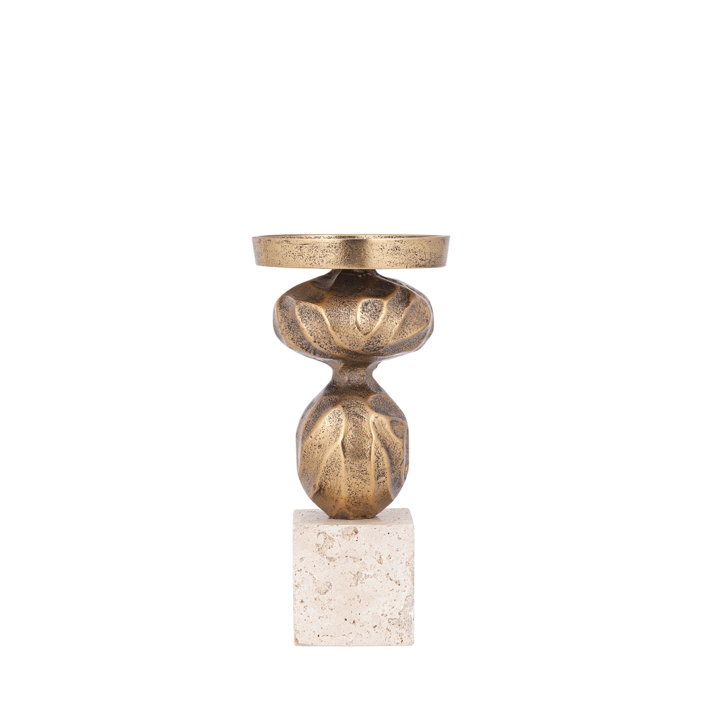 Malines Gold Casted Alu Candleholder On Base S