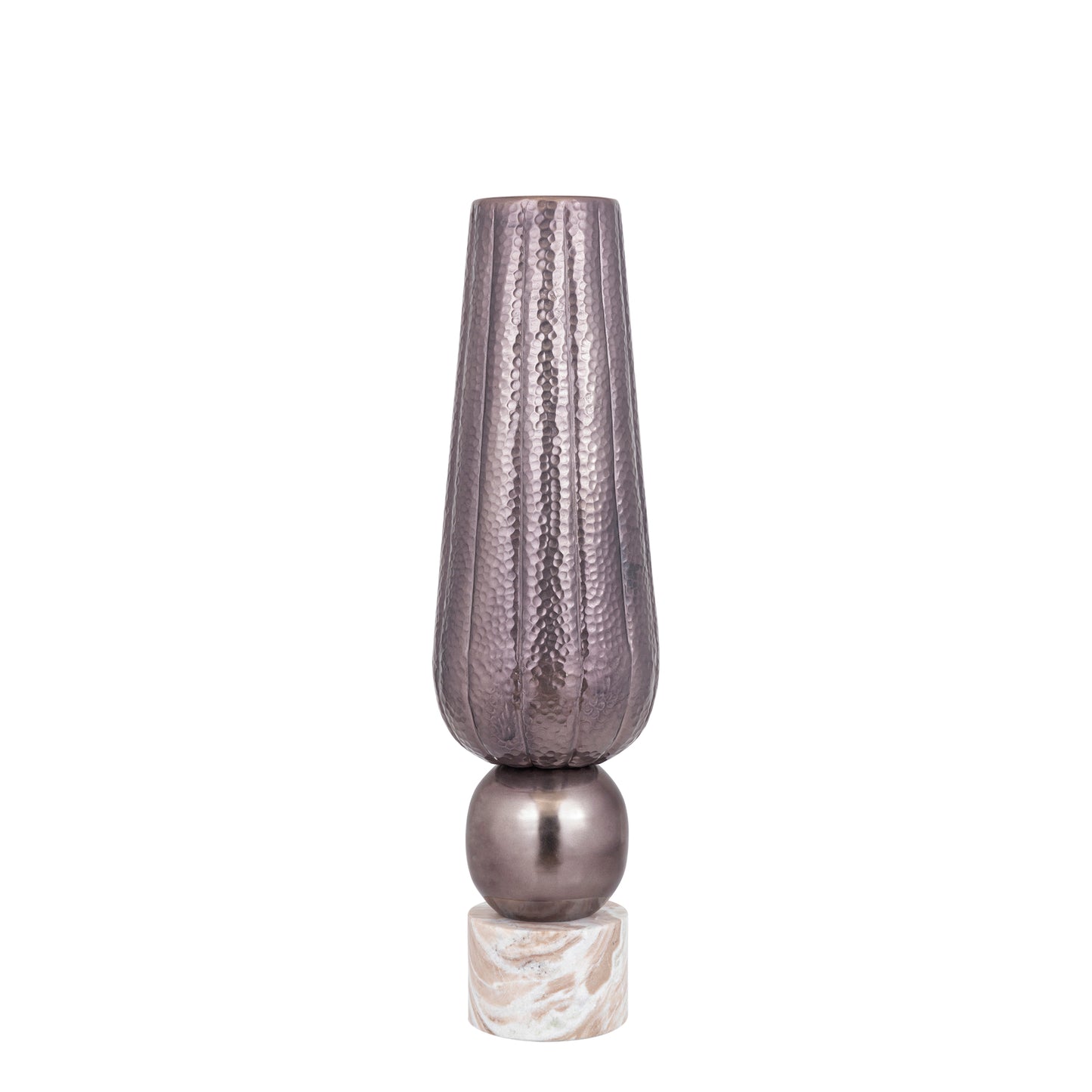 Marive Bronze Alu Sheet Vase On Marble Base Round