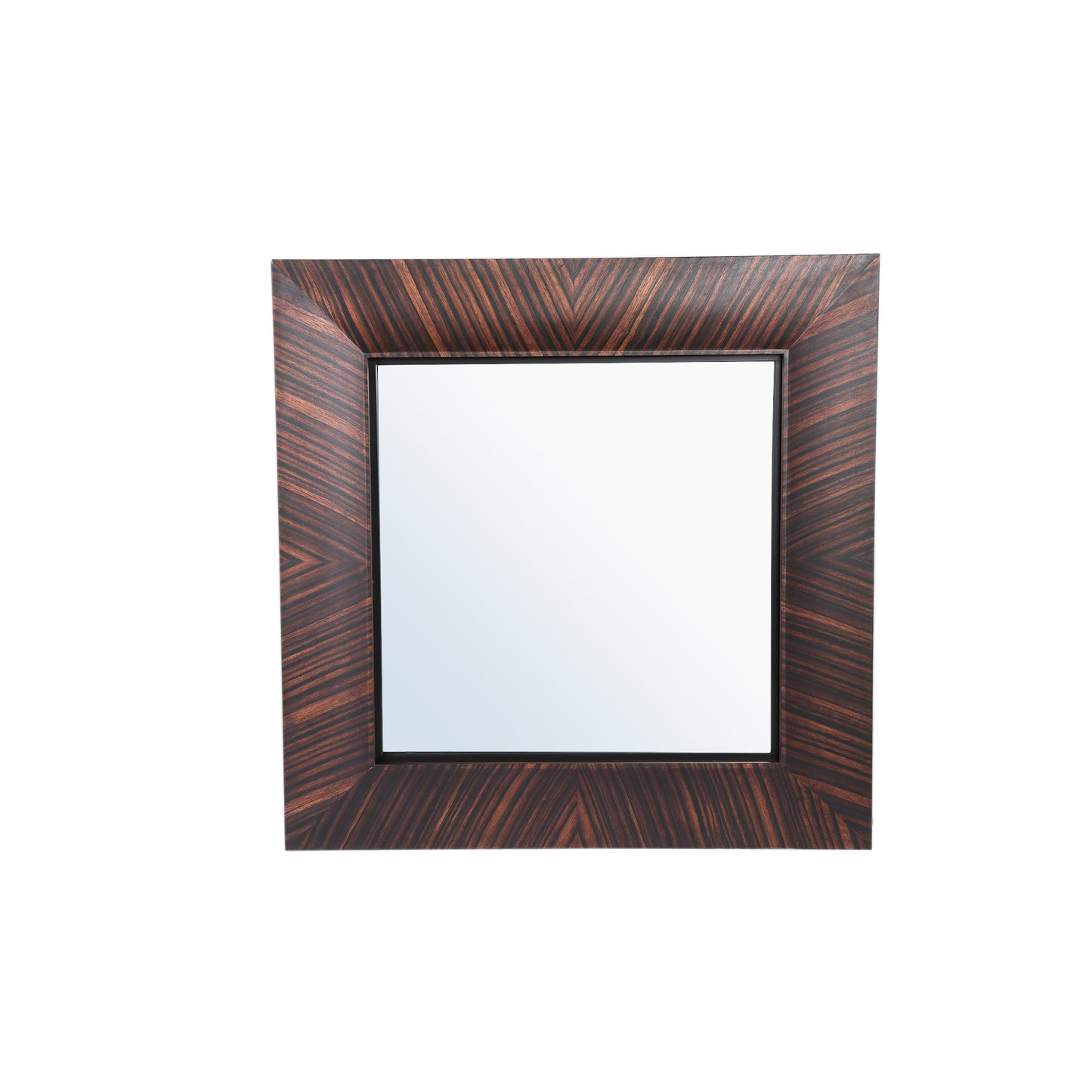 Gezzy Brown Wood Veneer Mirror Curl Frame Square