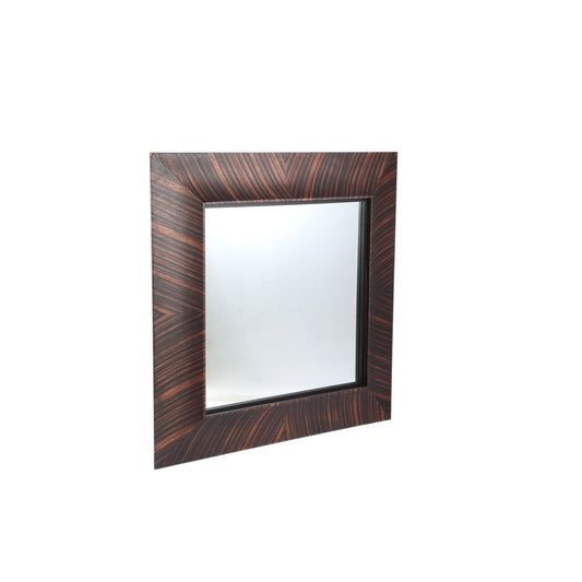 Gezzy Bruine Houten Fineer Spiegel Krullijst Vierkant 110x110x7 cm